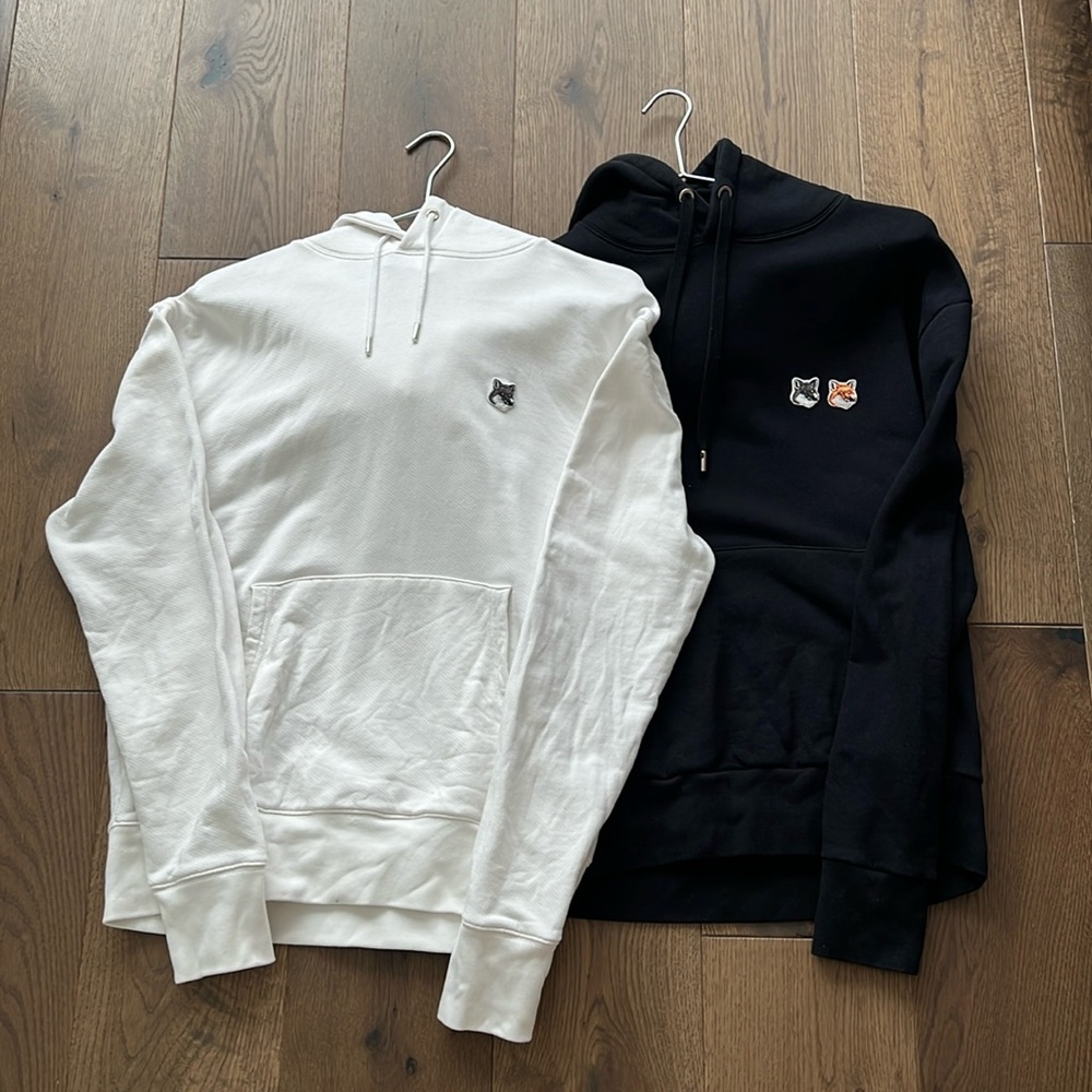 Maison Kitsune, Size M, 2 hoodie bundle in black and white
